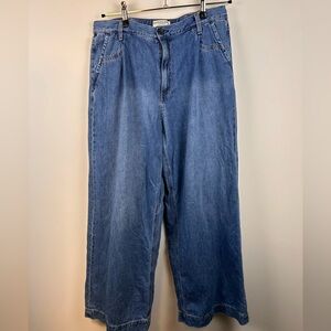 Scotch and soda Wide Leg Women's Jeans size 12 blue lightweight relaxed casual